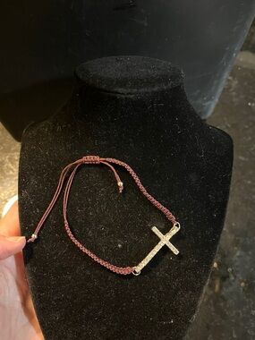 Crystal Cross Macrame Bracelet